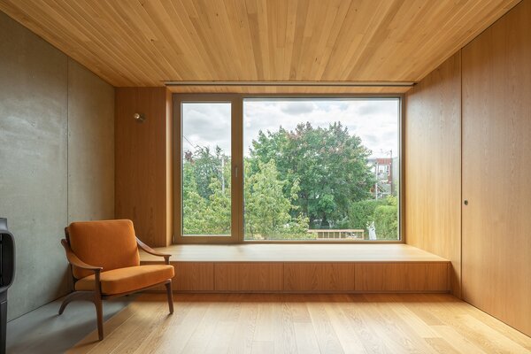 The Living Room in This Montreal Renovation Channels Ski Chalet Vibes