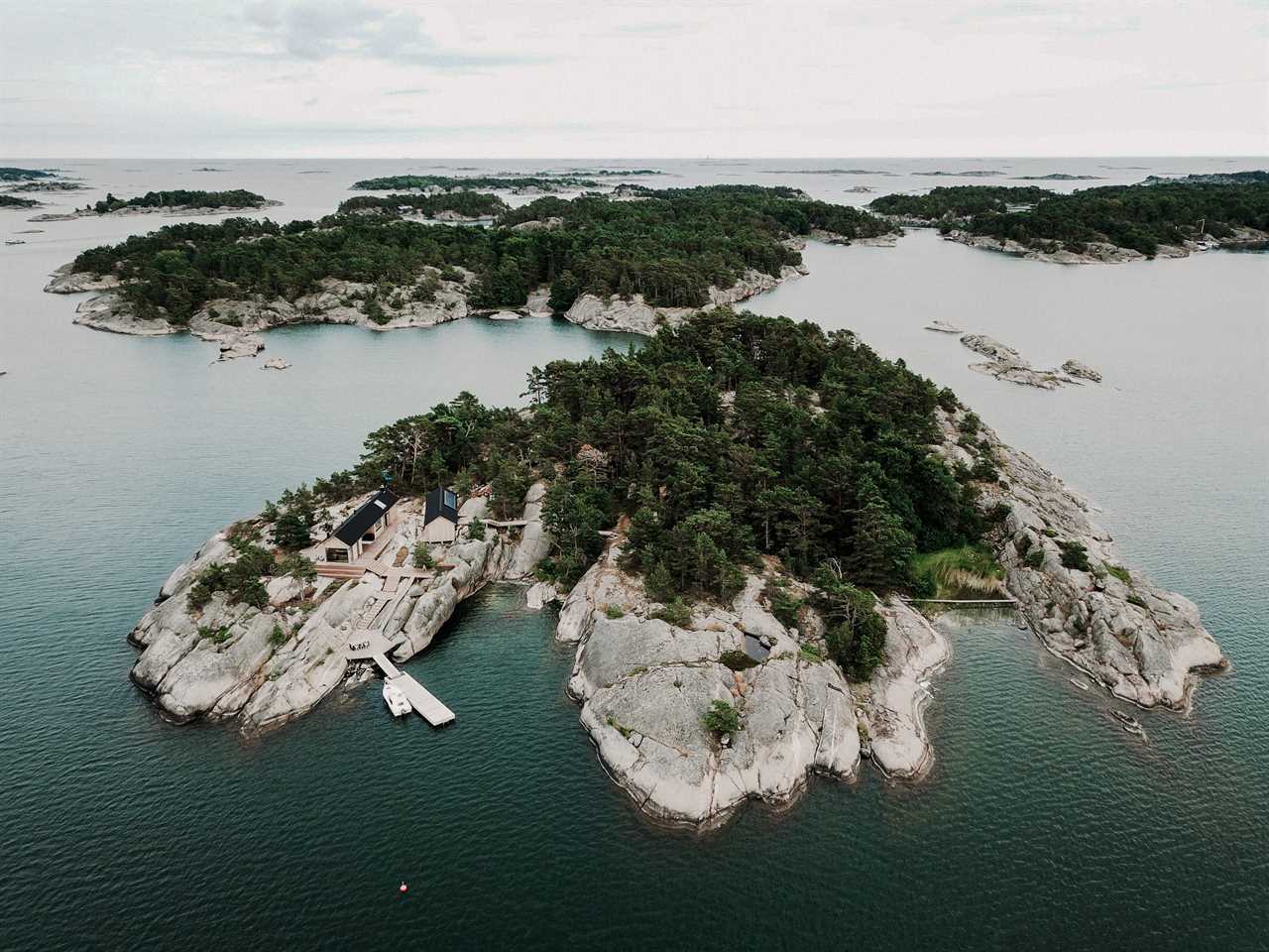 an island in Finland from above