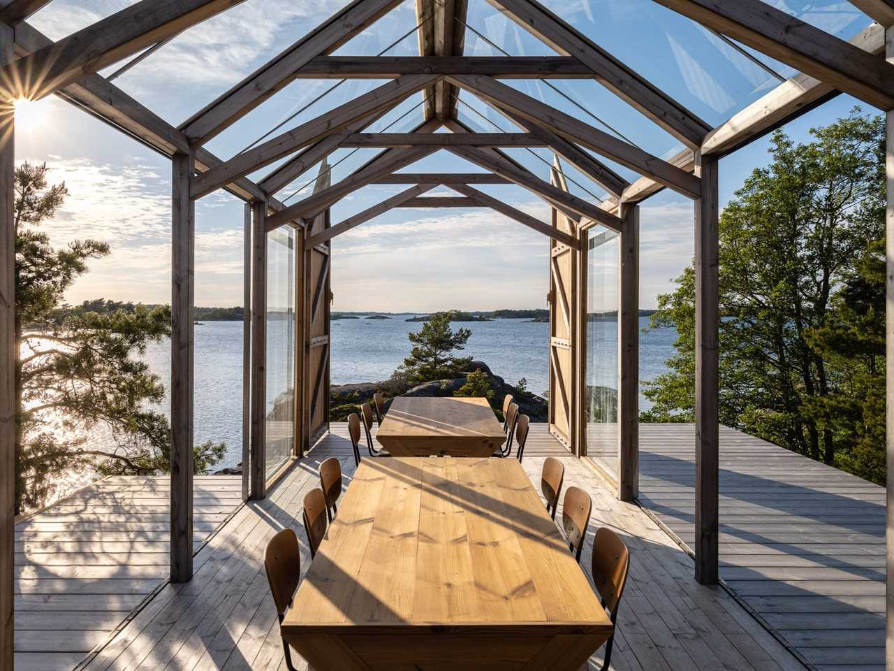 an outdoor dining pavilion in Finland