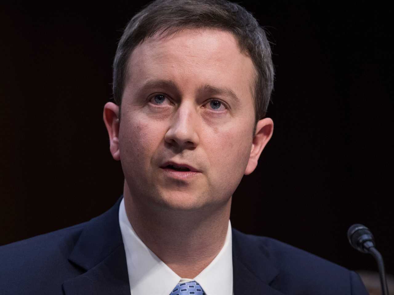 Sean Edgett, former acting general counsel at Twitter, testifies during a Senate Judiciary Crime and Terrorism Subcommittee hearing.