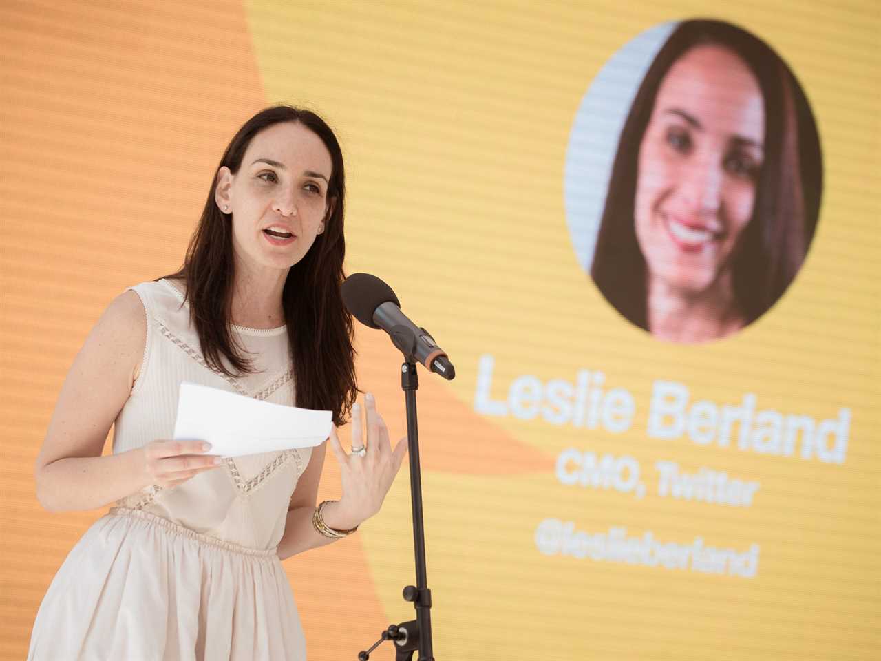 CMO of Twitter Leslie Berland attends the ' #SheInspiresMe: Twitter celebrates female voices & visionaries ' Event at Cannes Lions on June 21, 2017 in Cannes, France.