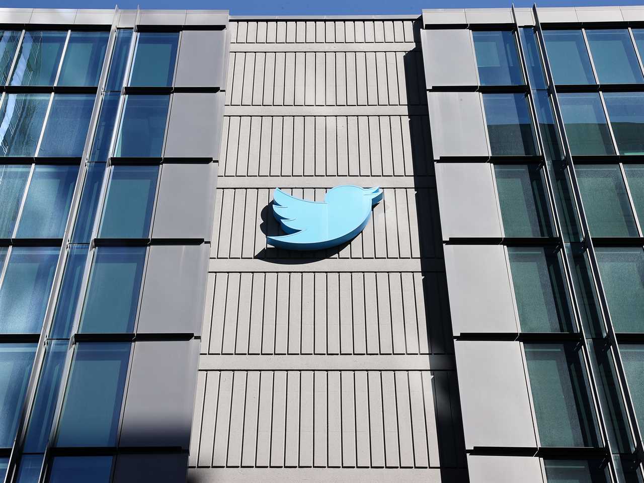 Twitter logo on building