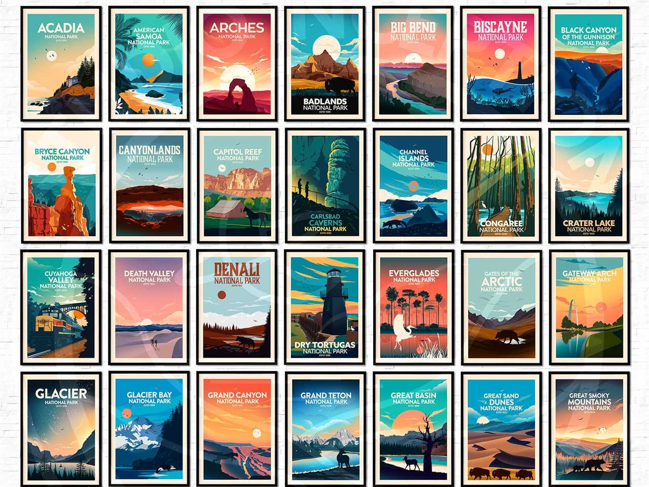 Various National Park prints