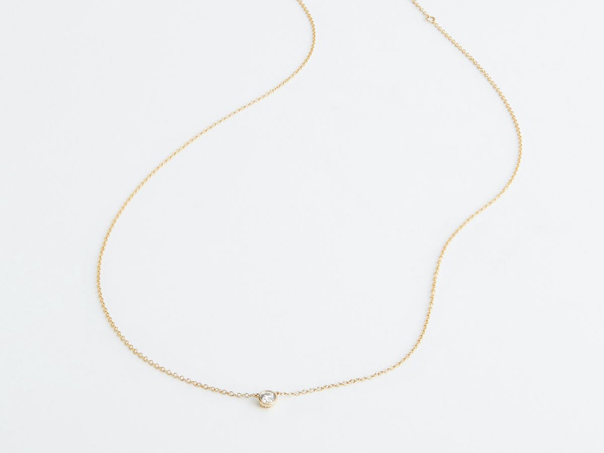 gold and diamond solitaire pendant necklace from Italic