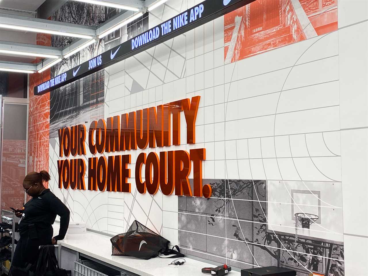 Your community, your home court Nike sign