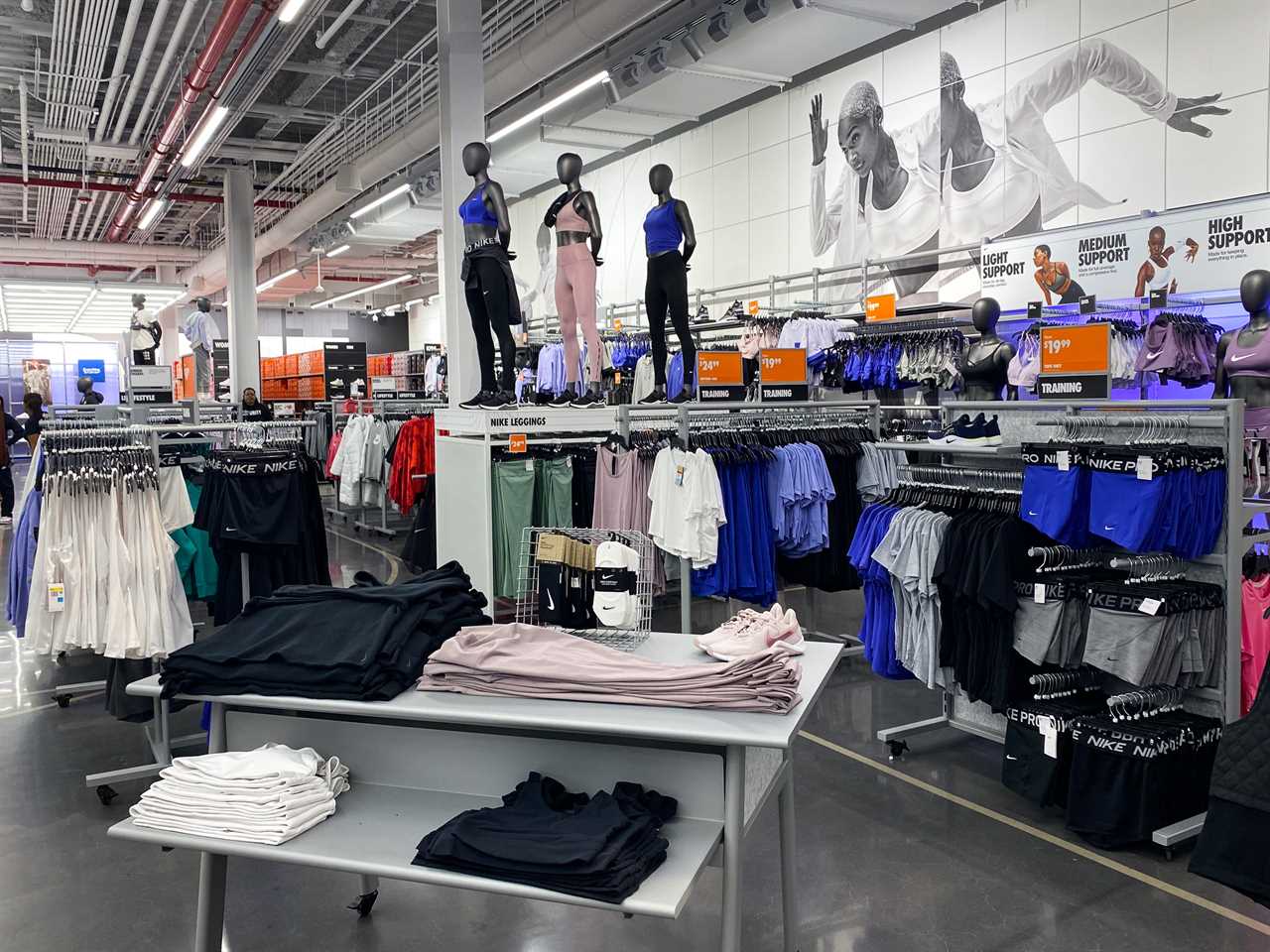 Nike women's clothing section