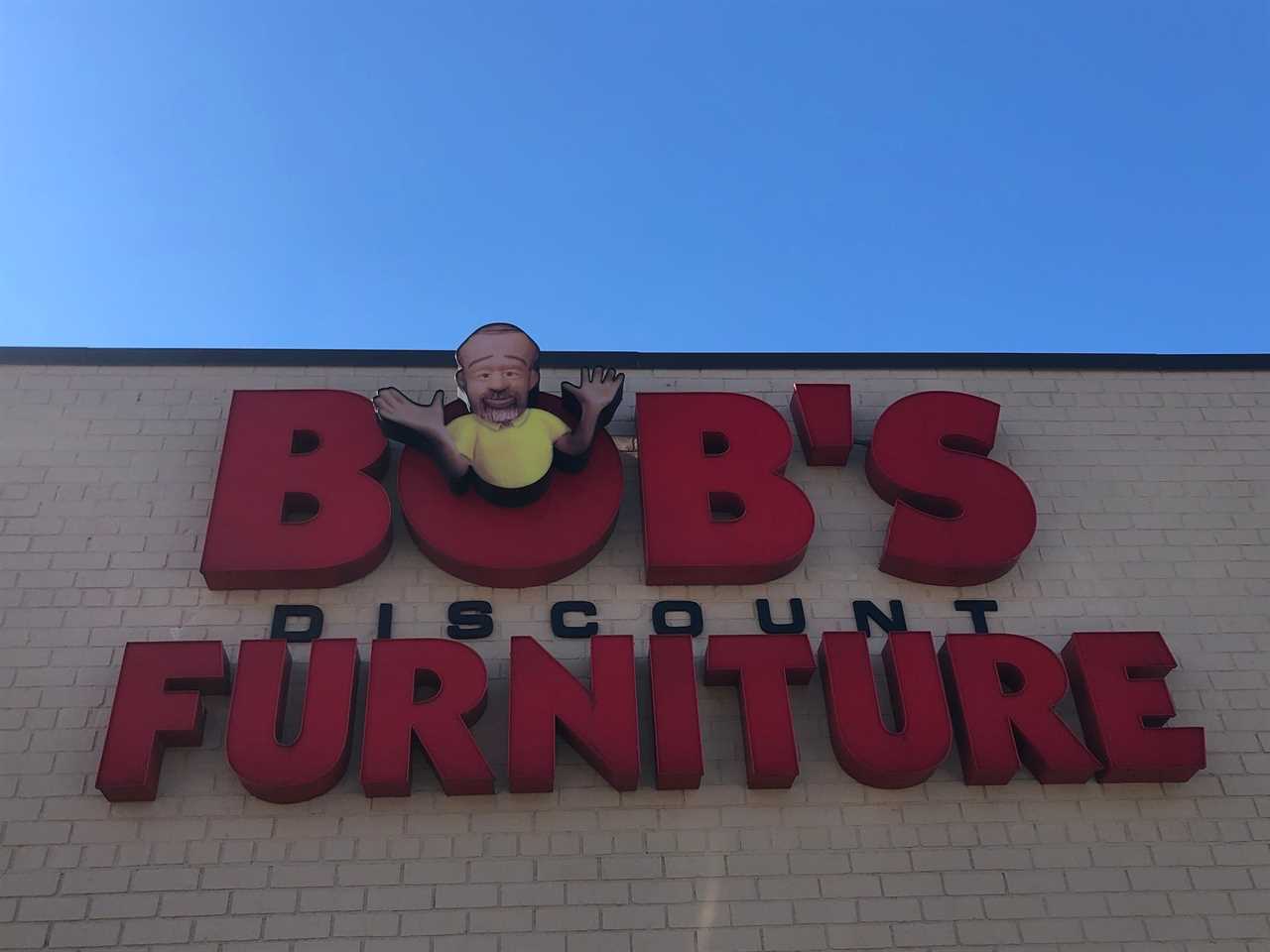 Bob's Discount Furniture sign in Queens, New York.