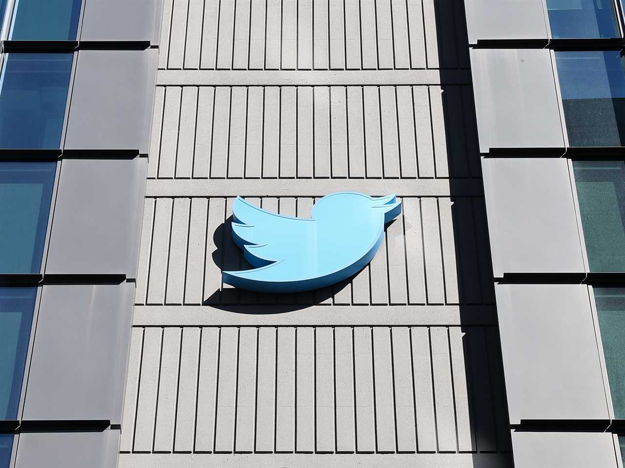 Twitter logo on building