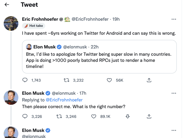 Eric Frohnhoefer deleted a tweet criticizing Elon Musk