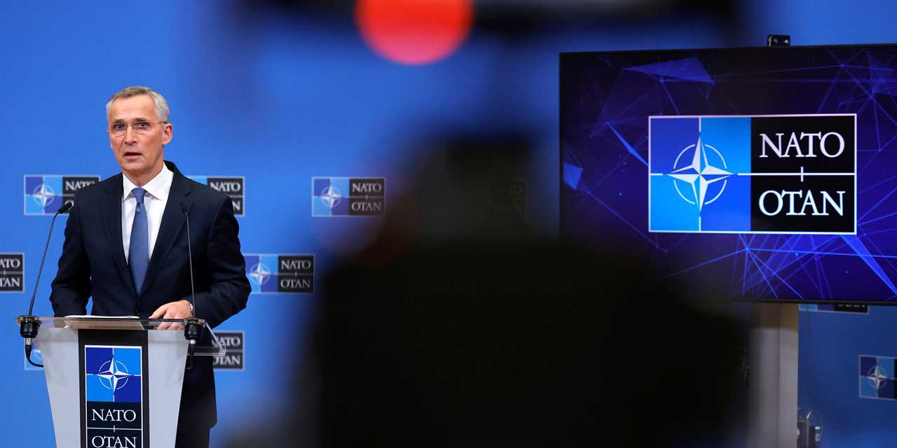 NATO Secretary General Jens Stoltenberg speaks during a press conference.