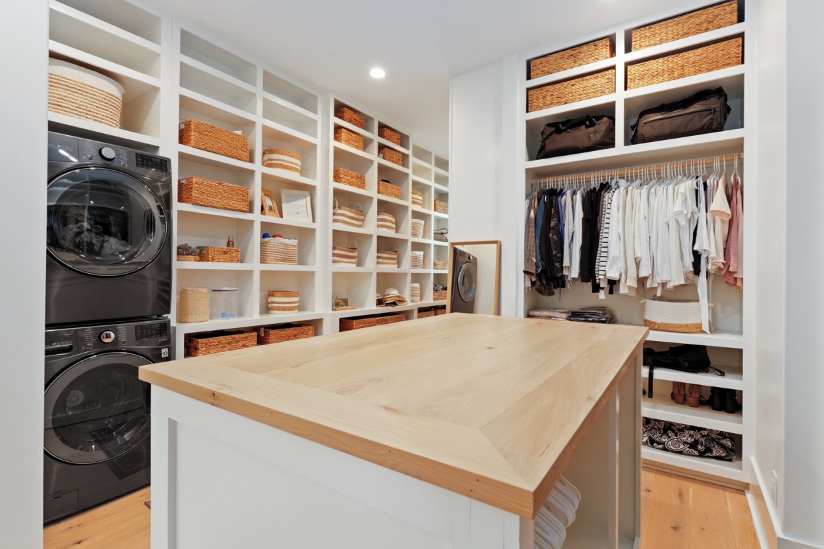 closet  organization with bins and baskets  