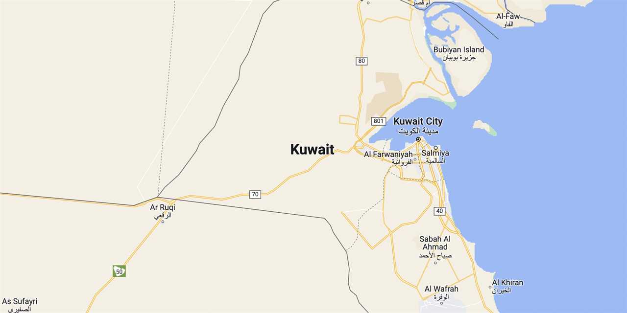 A map of Kuwait