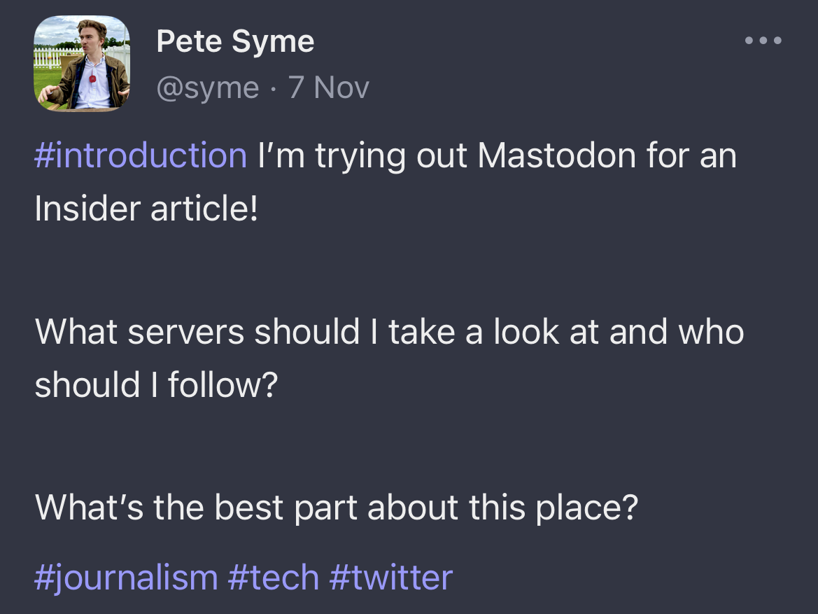 Mastodon introduction screenshot