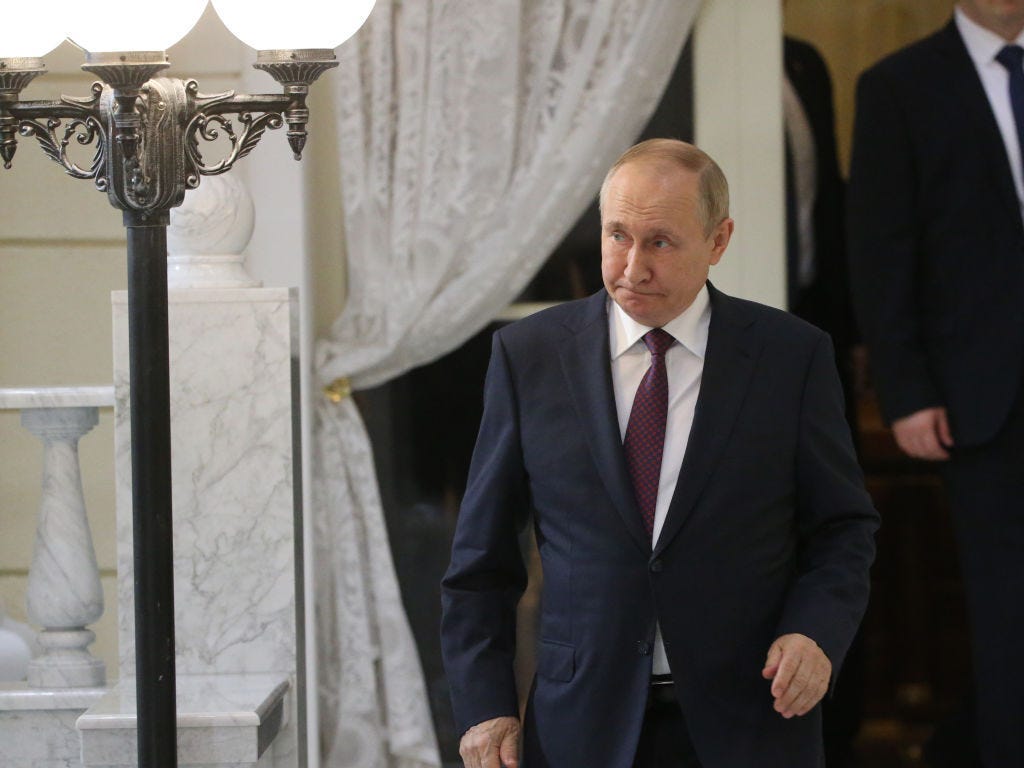 SOCHI, RUSSIA - OCTOBER 31 (RUSSIA OUT) Russian President Vladimir Putin enters the hall during his press conference at the Rus Sanatorium , October,31,2022, in Sochi, Russia. Leaders of Russia, Armenia and Azerbaijan gathered at Russia's Black Sea resort of Sochi for a tripartite meeting. (Photo by Contributor/Getty Images)