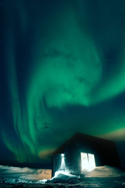 Depending on the time of year, Aska can serve as an idyllic setting to enjoy the Northern Lights.