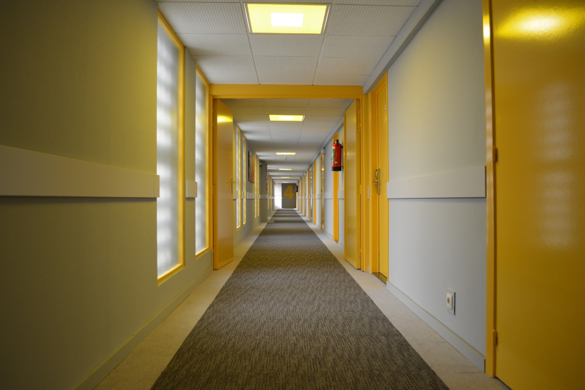 An apartment hallway