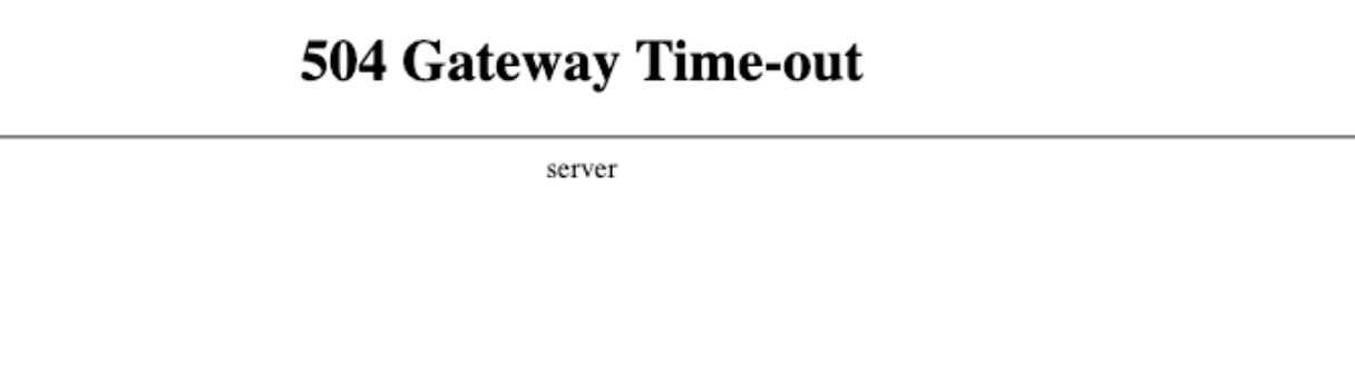 504 gateway timeout error