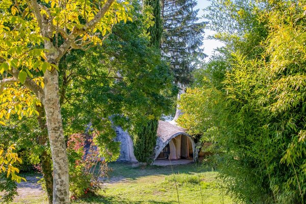 Known as Atelier Palegre, the eclectic, organic-shaped structure sits nestled in the heart of the Rhone Valley, overlooking the Ardeche hills.