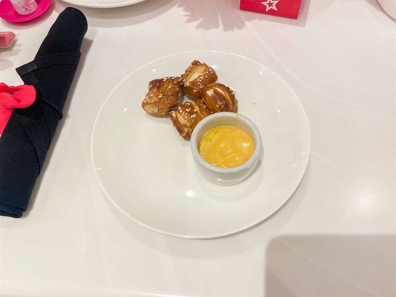 American Girl Doll cafe pretzel bites