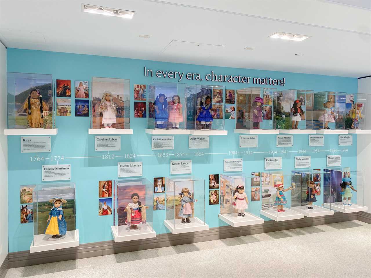 American Girl Doll historical doll display