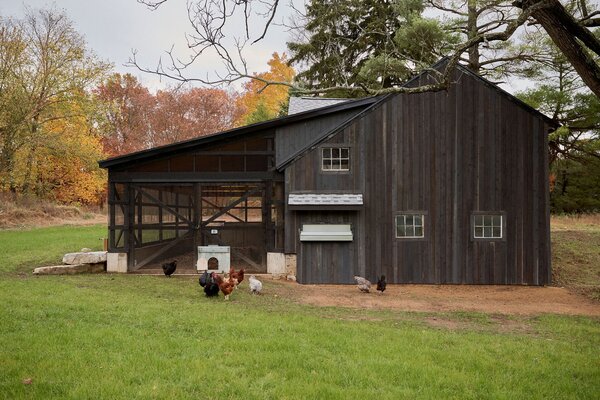 The Stauffers transformed the property's original barn into a chicken coop. "We were thrilled we could keep that intact,