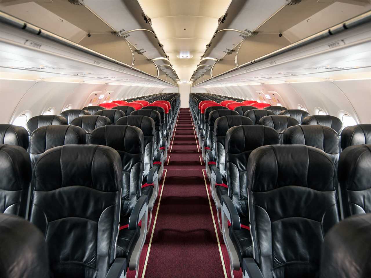 Empty seats in aircraft.