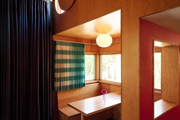 The owner and architect chose to outfit almost every aspect of the studio in Douglas fir plywood.