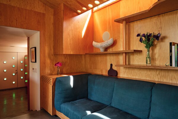 Colter says that the banquette off the entryway is "Airstream-esque.