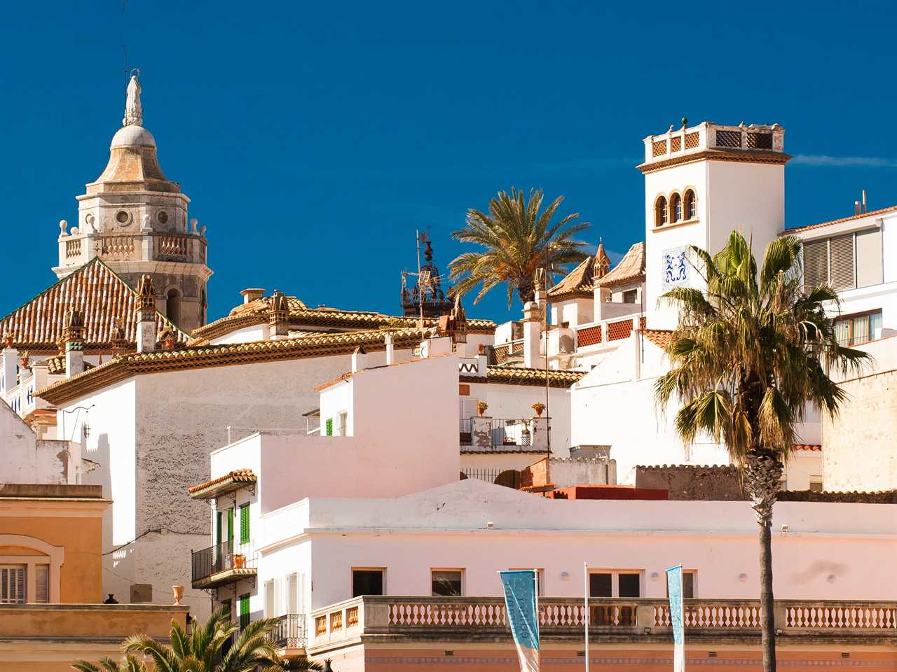 Rooftops in Sitges, Spain.