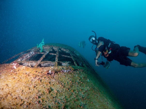 Boeing 747 sunken off the coast of Bahrain.