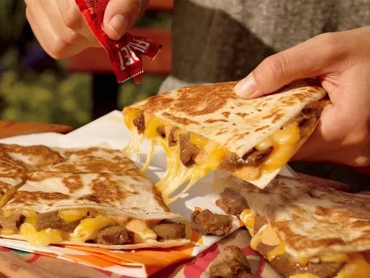 Taco Bell's Beyond Meat carne asada quesadilla