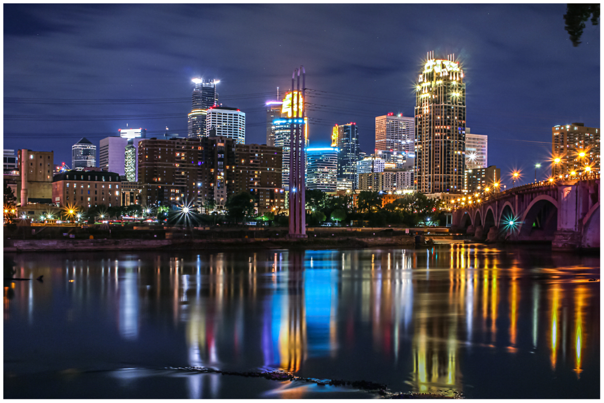 Minneapolis skyline at night