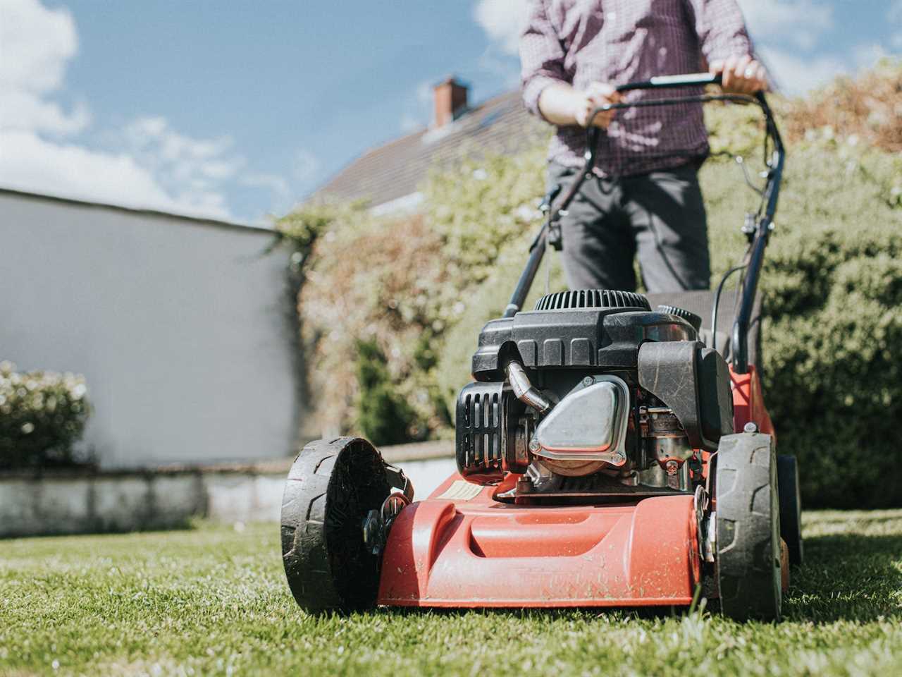 mowing the lawn