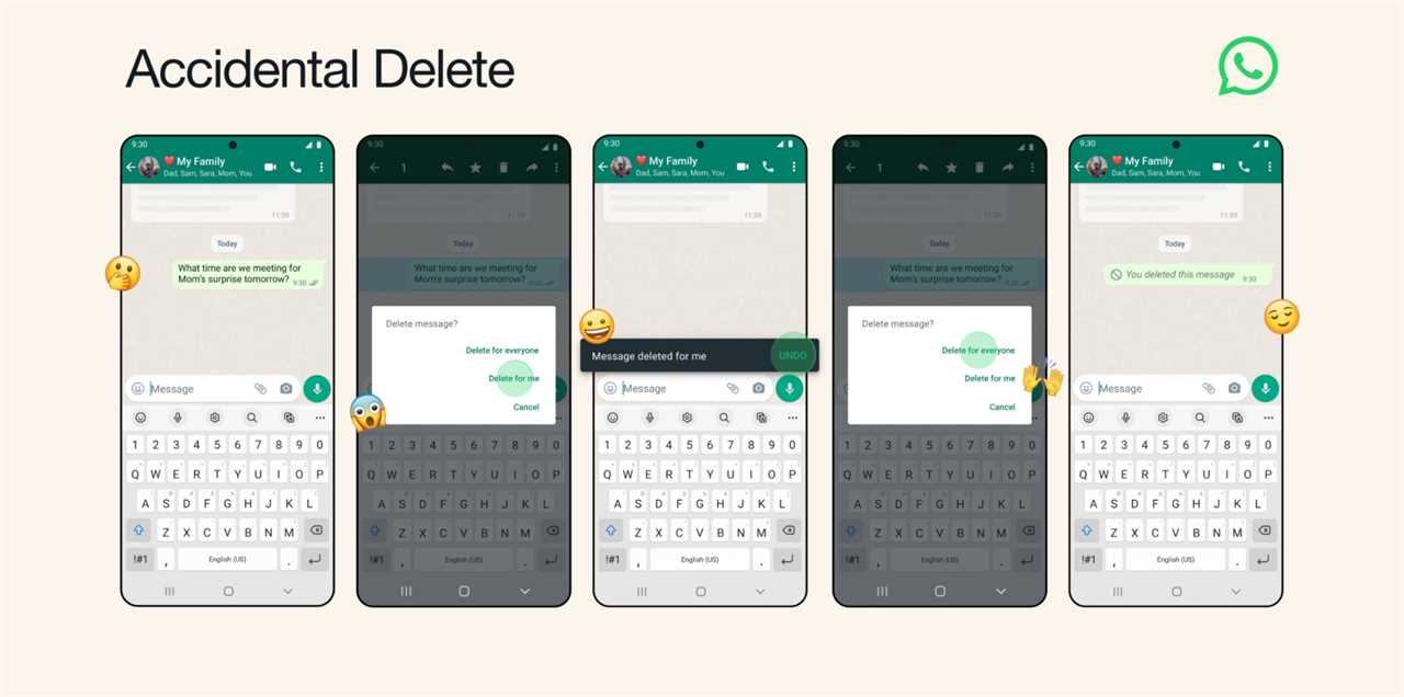 WhatsApp undo Delete for Me