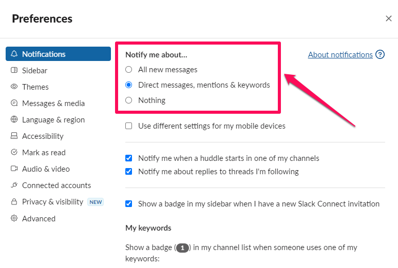 Slack settings on Windows desktop.