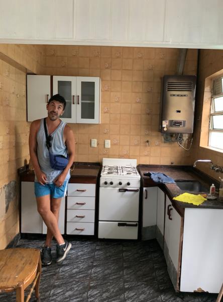 BEFORE: The crumbling original kitchen needed some love.