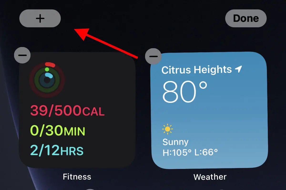 iOS add widgets