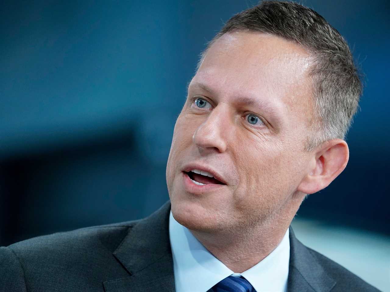 : Entrepreneur and venture capitalist Peter Thiel visits "FOX & Friends" at Fox News Channel Studios on August 09, 2019 in New York City.