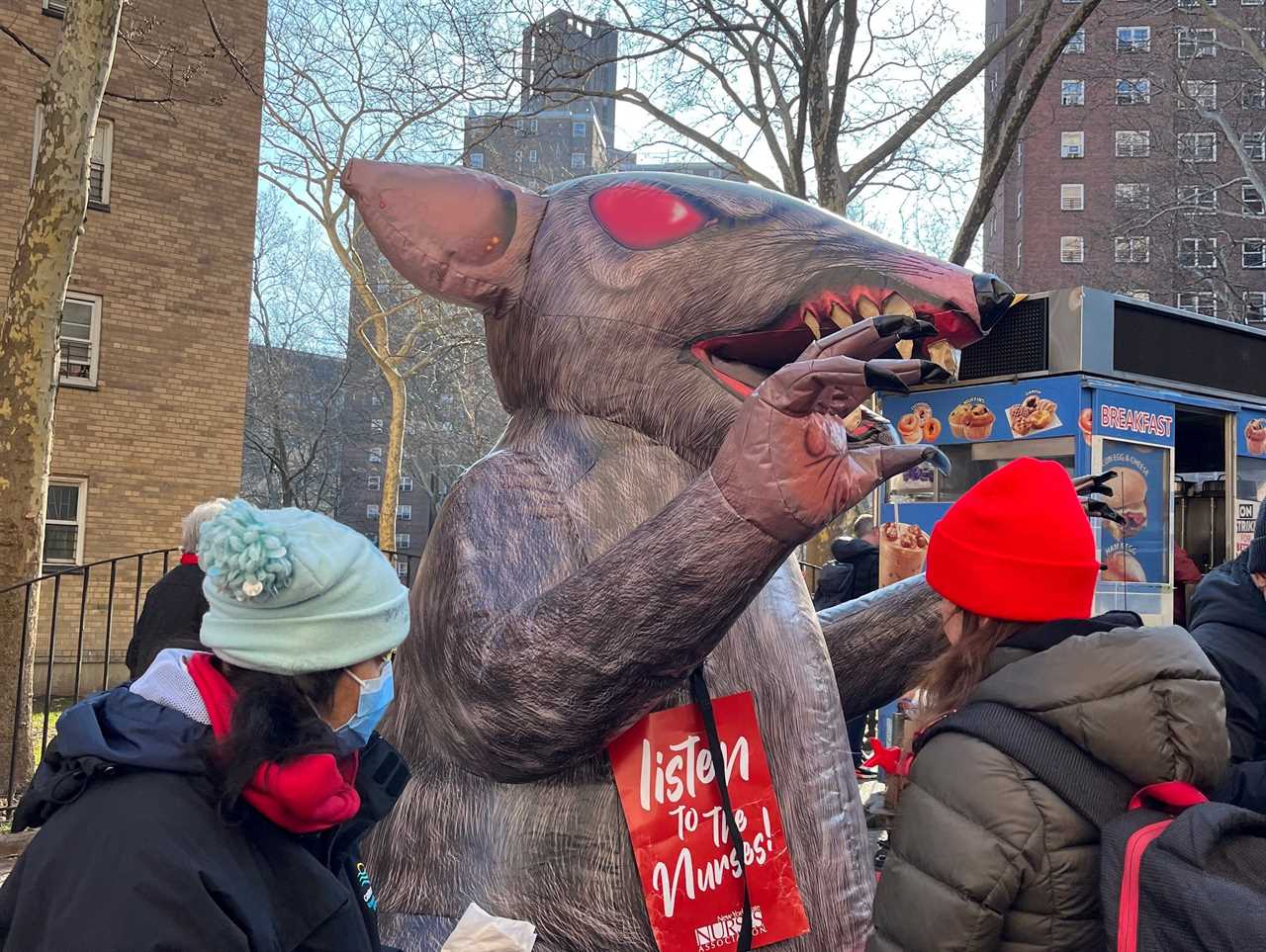 Scabby the rat at the nurses' strike