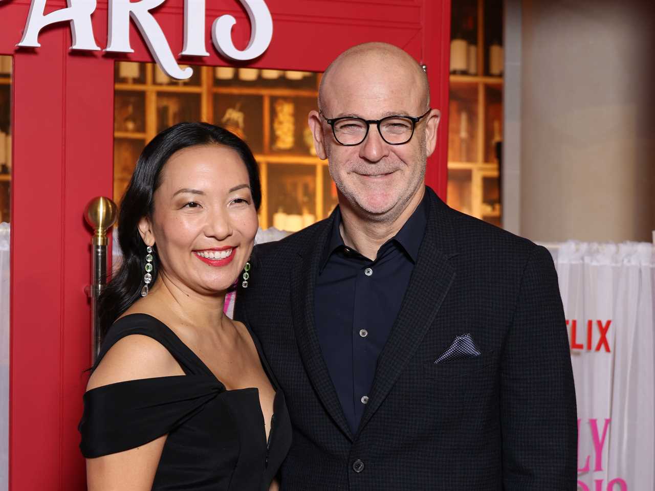 Netflix execs Marian Lee and Peter Friedlander attend the "Emily In Paris" Season 3 World Premiere in Paris, France.