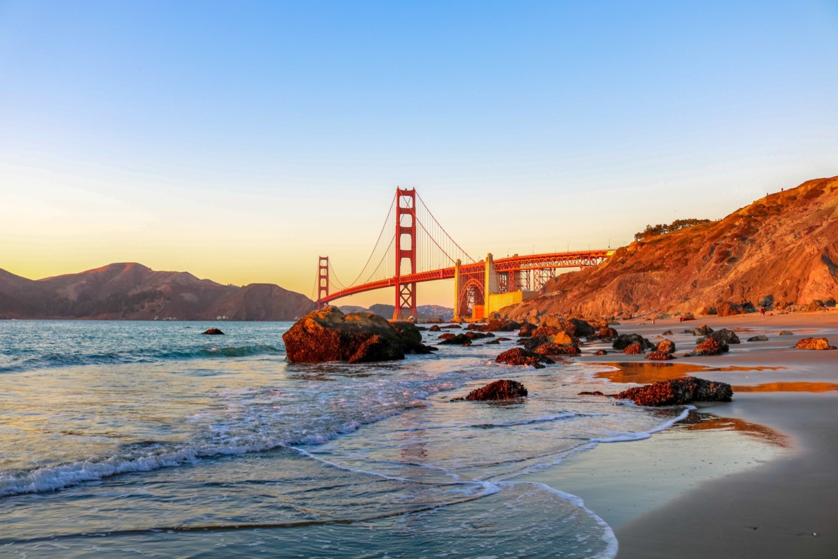 sf golden gate bridge beach