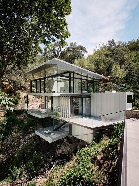 This See-Through California Home Magically Hangs Above a Creek Bed