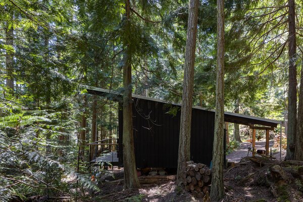 The siding—made from Yellow Alaskan Cedar boards and finished with a shou sugi ban treatment—is highly rot, insect, and fire resistant.