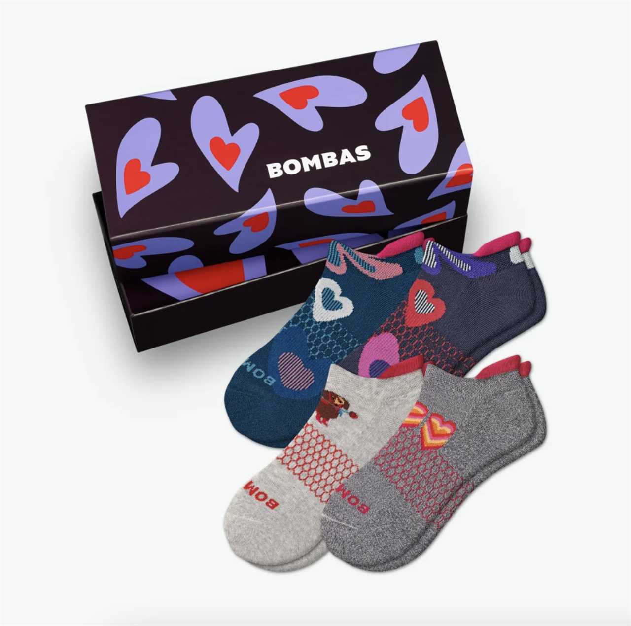 Women's Valentine's Day Ankle Sock 4-Pack Gift Box