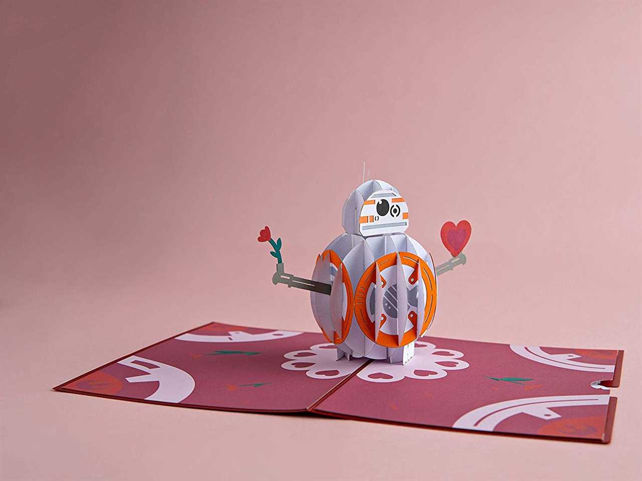 A lovepop star wars BB-8 pop up Valentine's Day card.