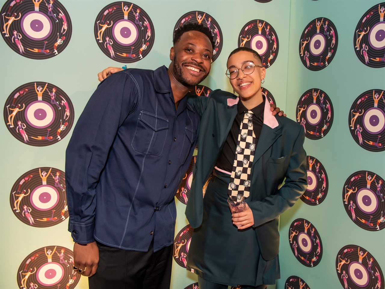 Yinka Ilori and Ashton Attzs at the Universal BRITs after-party in 2020