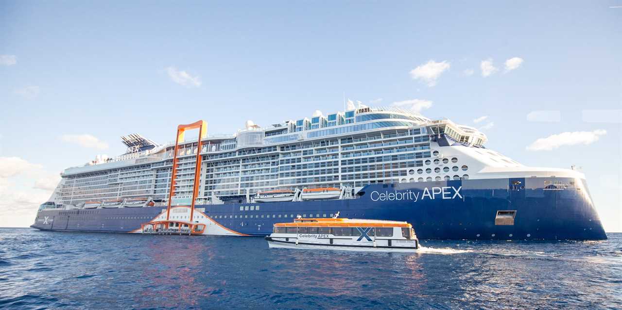 The Celebrity Apex floating on the ocean