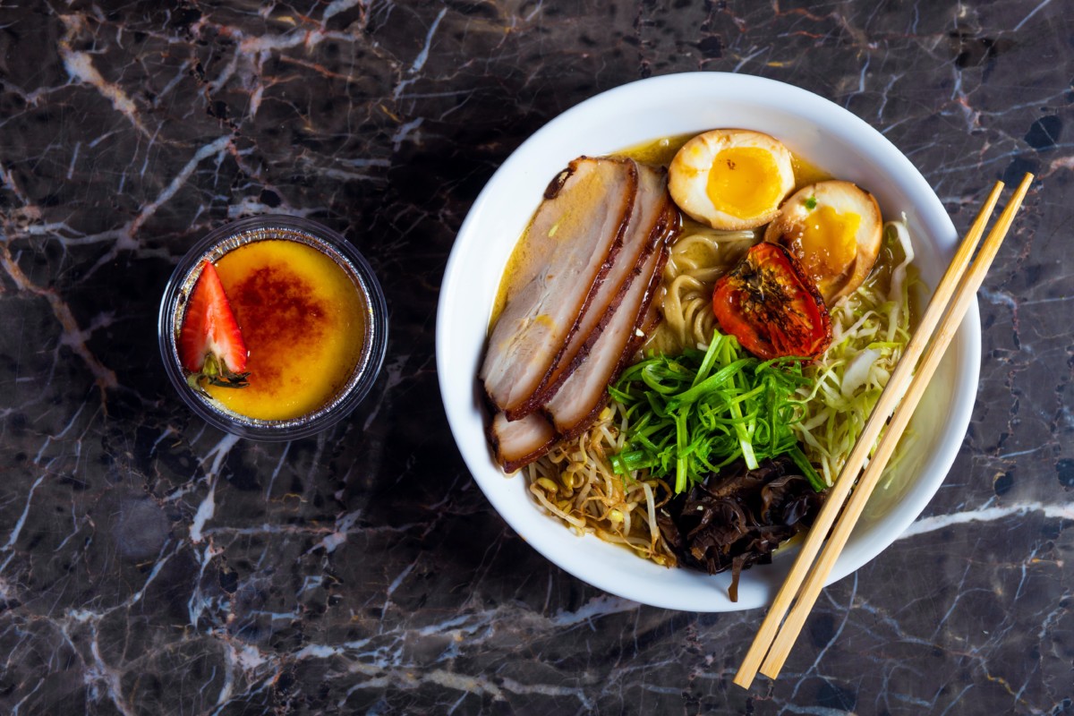 bowl of ramen on a table at one of the restaurants in woodbury mn