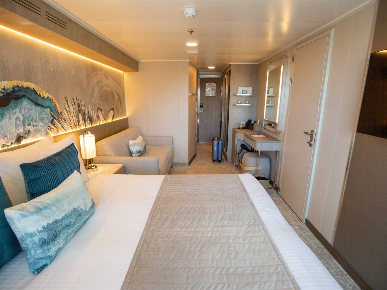 Inside the family balcony stateroom on Norwegian Cruise Line's Norwegian Prima