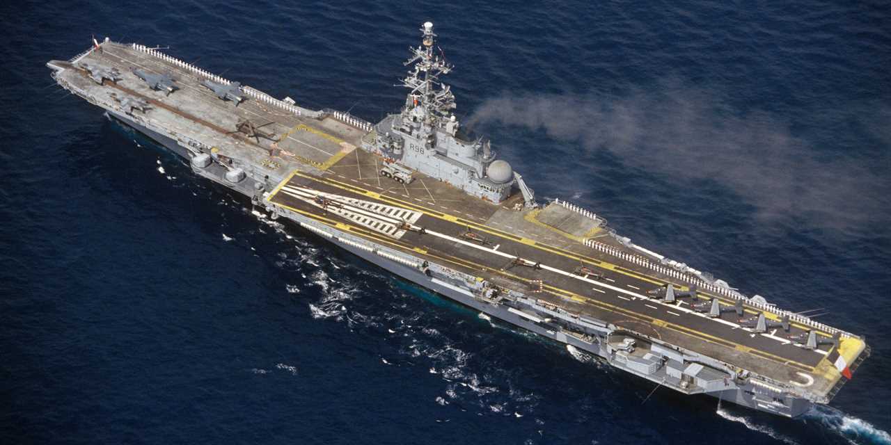 The Aircraft Carrier Foch During The 50th Anniversary Of The Provence Landings, August 14, 1994.